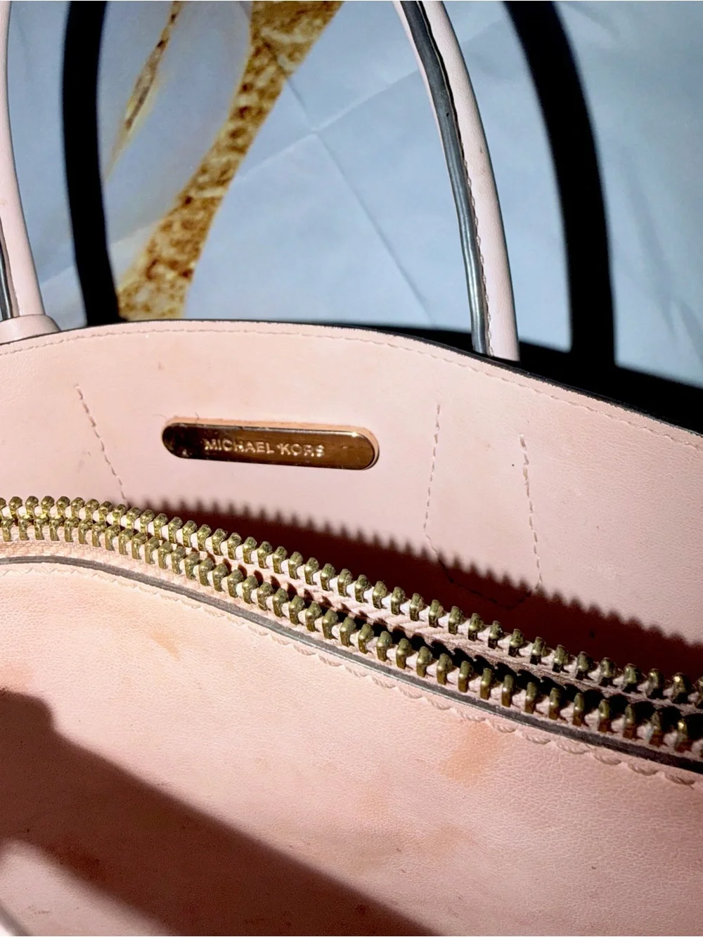 Michael Kors Pink and Vanilla Signature Satchel
